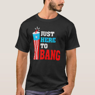 Retro Just here to Bang Fireworks USA Flag 4. T-Shirt