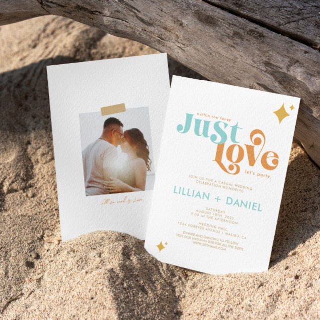 Retro Just Liebe Lässig Hochzeitseinladung Einladung (Von Creator hochgeladen)