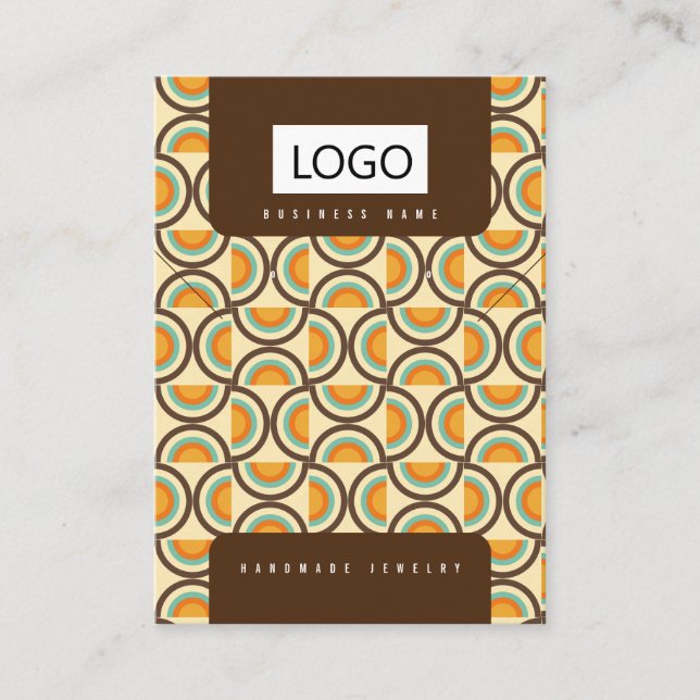 Retro Juwelierohrringe - Netzklace-Display-Karte Visitenkarte (Vorderseite)