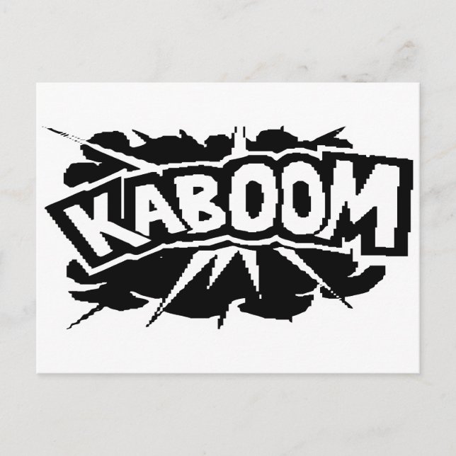 Retro KABOOM! Blast - Schwarz/Weiß Postkarte (Vorderseite)