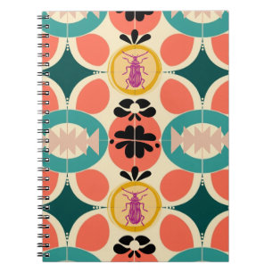 Retro-Käfer-Muster Notizbuch Journal Notizblock