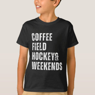 Retro-Kaffee Feldhockey und Wochenenden Lustiger H T-Shirt