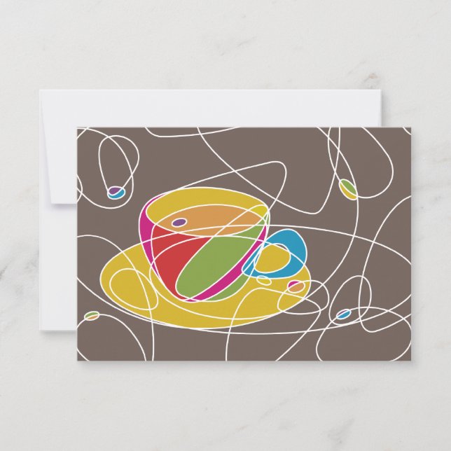 Retro-KAFFEE-Formen Einladung (Vorderseite)