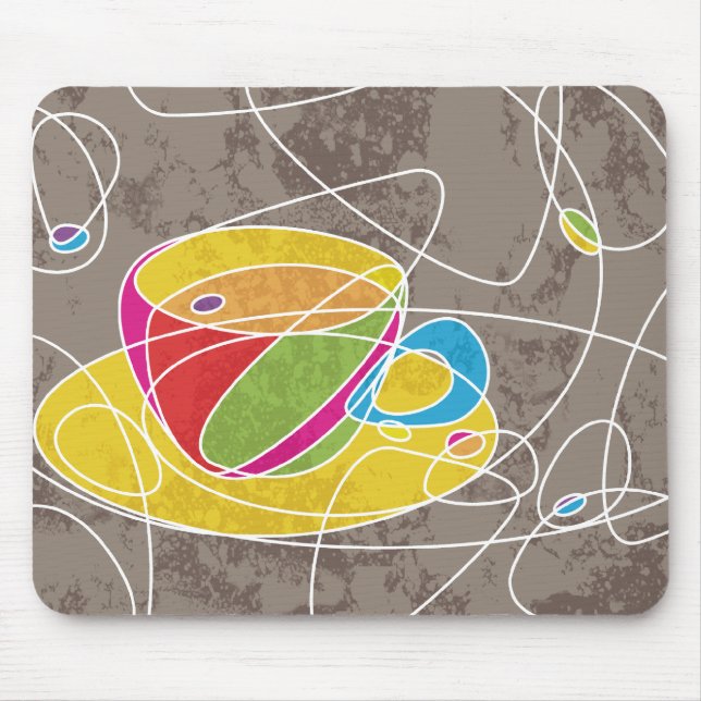 Retro KAFFEE-Formen Mousepad (Vorne)