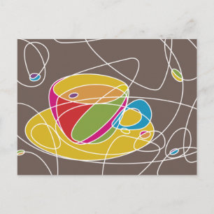 Retro-KAFFEE-Formen Postkarte