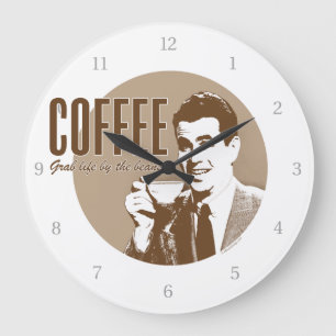 Retro Kaffee Große Wanduhr