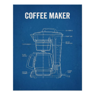 Retro-Kaffeeautomat Patent Blaupause Poster