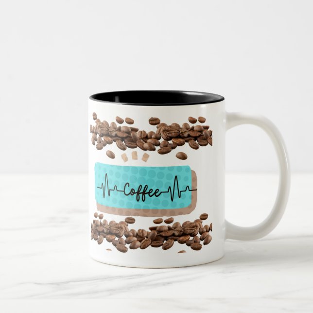 Retro-Kaffeebohnen aquamarine Tasse (Rechts)