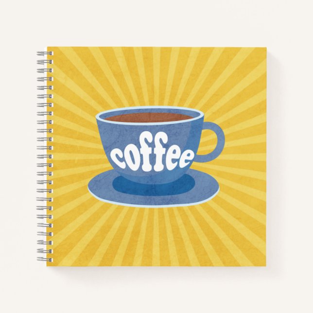 Retro-Kaffeedesign Notizbuch (Vorderseite)