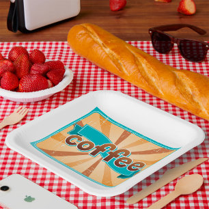 Retro-Kaffeedesign Pappteller