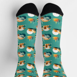 Retro-Kaffeekuppen und Kaffeeköpfe Socken