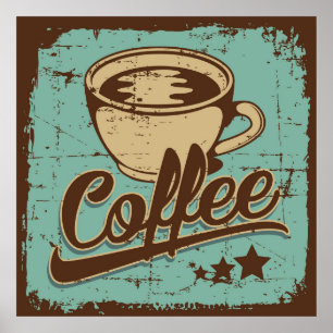 Retro-Kaffeemarkt Poster