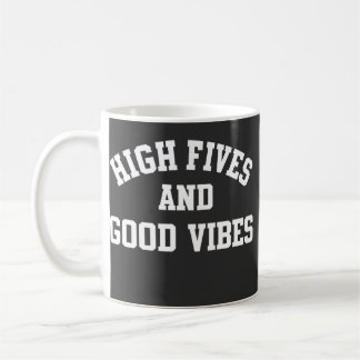 Retro-Kaffeetasse mit High Fives und Good Vibes Kaffeetasse