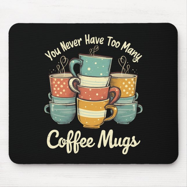 Retro-Kaffeetasse-Stack Vintage-Design Mousepad (Vorne)