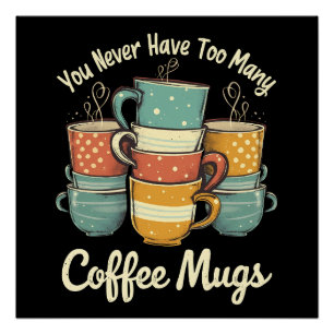Retro-Kaffeetasse-Stack Vintage-Design Poster