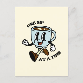 Retro-Kaffeetassen-Slogan-Postkarte Einladungspostkarte