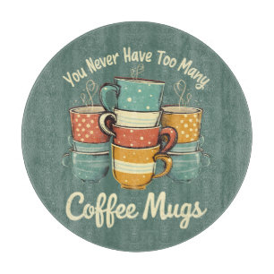 Retro-Kaffeetassen-Stapel-Illustration Schneidebrett