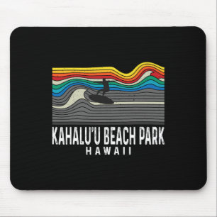Retro Kahalu'u Beach Park Hawaii Surfer Surfen Mousepad
