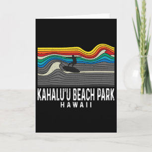 Retro Kahalu'u Beach Park Hawaii Surfer Surft Karte
