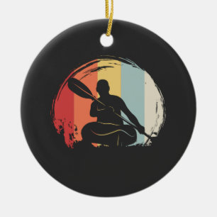 Retro-Kajakfahren Keramik Ornament