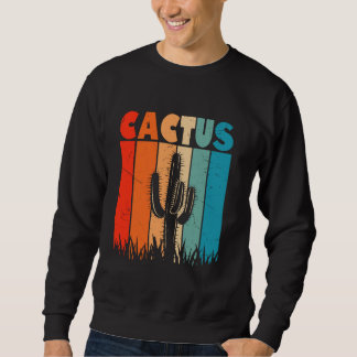 Retro-Kaktus-Silhouette Sukkulenten-Pflanzenliebha Sweatshirt