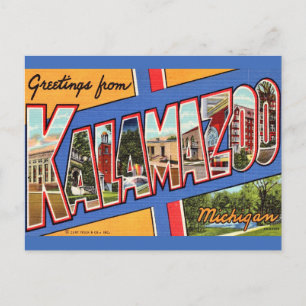 Retro Kalamazoo Michigan Gruß Postkarte