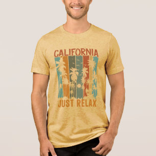 Retro Kalifornien Einfach Entspannen Palmen Sonnen Tri-Blend Shirt