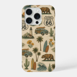 Retro Kalifornien Route 66 Küstenflucht iPhone 15 Pro Hülle