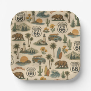 Retro Kalifornien Route 66 Party Teller