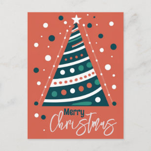 Retro-Kalligraphie minimalistisch Frohe Weihnachts Postkarte