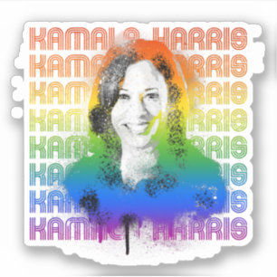Retro Kamala Harris Pride Aufkleber
