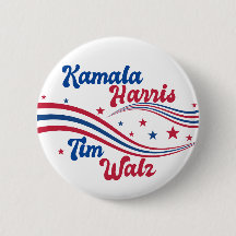 Retro Kamala Harris Tim Walz Blue Red Election
