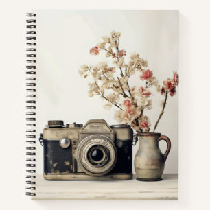 Retro-Kamera Blumen Notizbuch