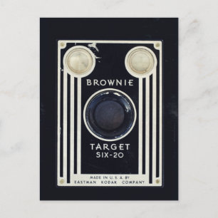 Retro Kamera brawnie Ziel. Postkarte