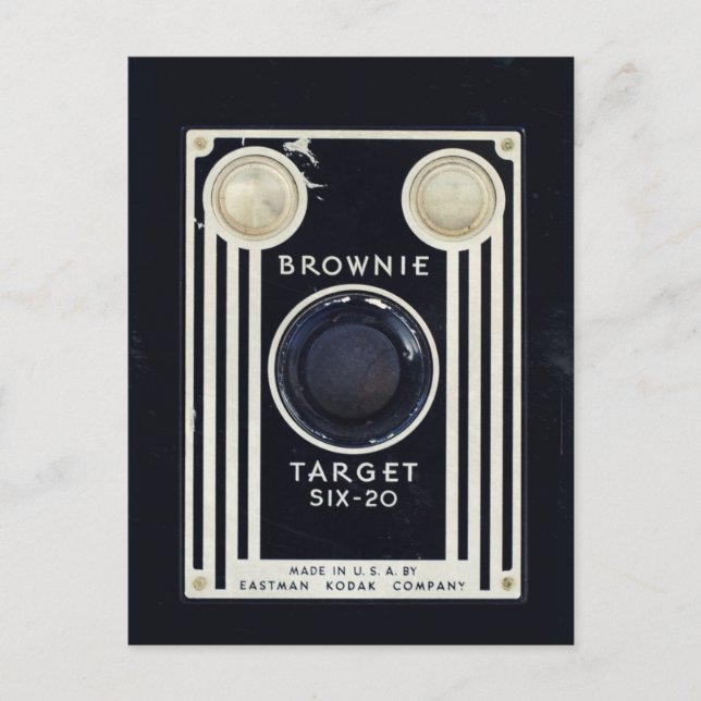 Retro-Kamera brawnie Ziel. Postkarte (Vorderseite)