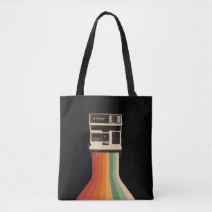 Retro-Kamera mit Regenbogen-Druck
