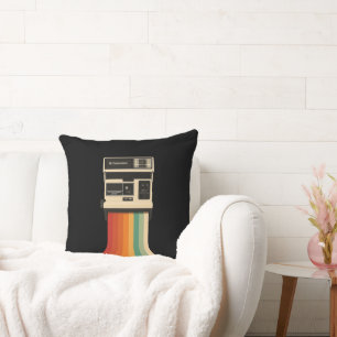 Retro-Kamera mit Regenbogen-Druck Kissen