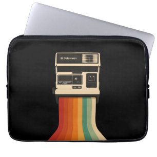 Retro-Kamera mit Regenbogen-Druck Laptopschutzhülle