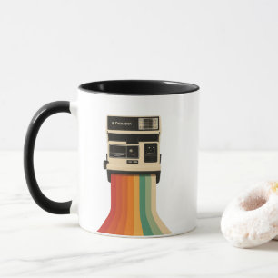 Retro-Kamera mit Regenbogen-Druck Tasse
