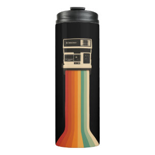 Retro-Kamera mit Regenbogen-Druck Thermosbecher
