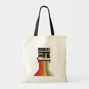 Retro-Kamera mit Regenbogen-Druck Tragetasche