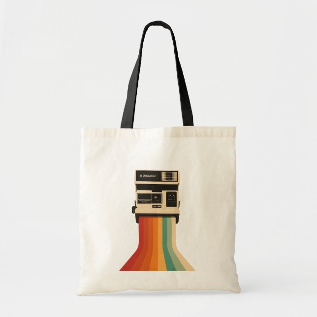 Retro-Kamera mit Regenbogen-Druck Tragetasche (Vorne)