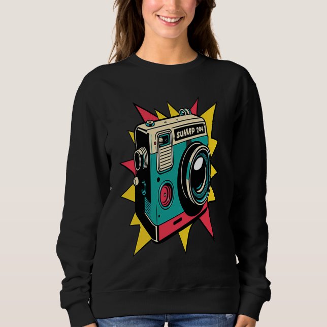 Retro-Kamera Pop-Stil Fotografin Mutter Sweatshirt (Vorderseite)