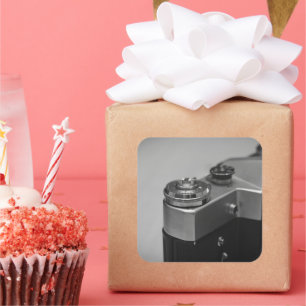 Retro-Kamera Quadratischer Aufkleber