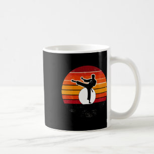 Retro Kampfsport Sonnenuntergang Silhouette Kick - Kaffeetasse