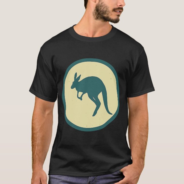 Retro Kangaroo Vintages Wildtier T-Shirt (Vorderseite)