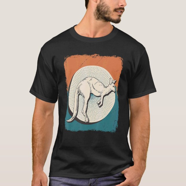 Retro Kangaroo Zoo Animal Australia Kangaroo T-Shirt (Vorderseite)