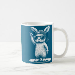 Retro Kaninchen Rock Musik Hase Männer Kinder Frau Kaffeetasse