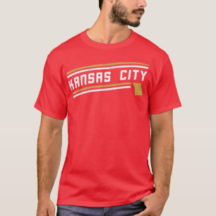 Retro Kansas City Stripes Missouri Karte Kontur T-Shirt