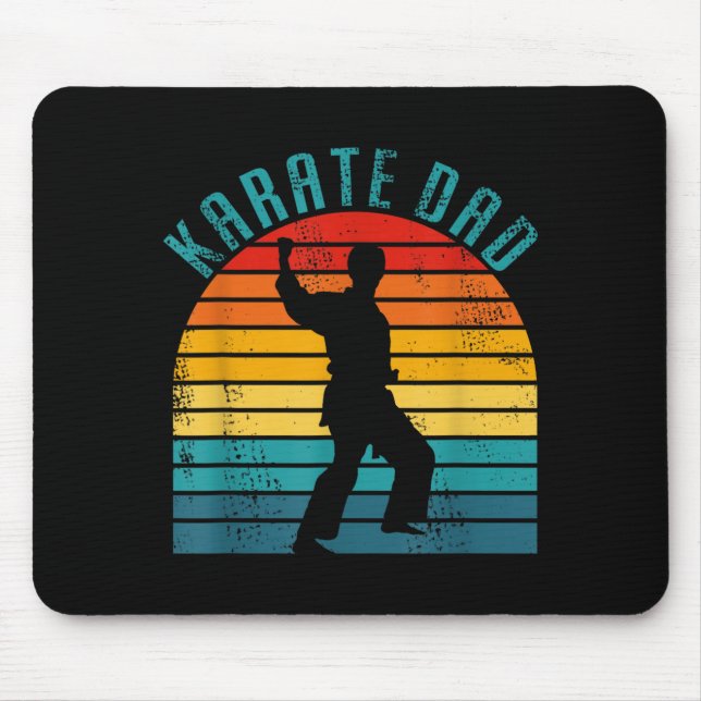 Retro Karate Dad Bekleidung - Vintage Karate Dad Mousepad (Vorne)
